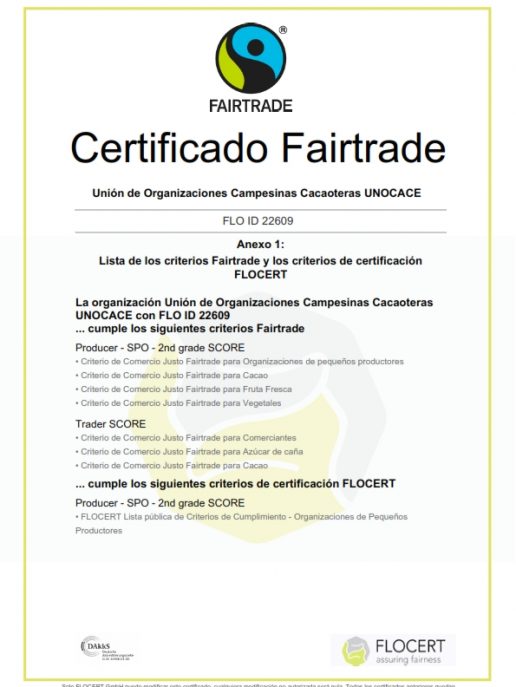 UNOCACE - Certificado FAIRTRADE - Página 02
